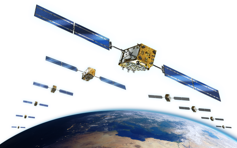 Satellite Deployment Sequence Earth Background PNG Image