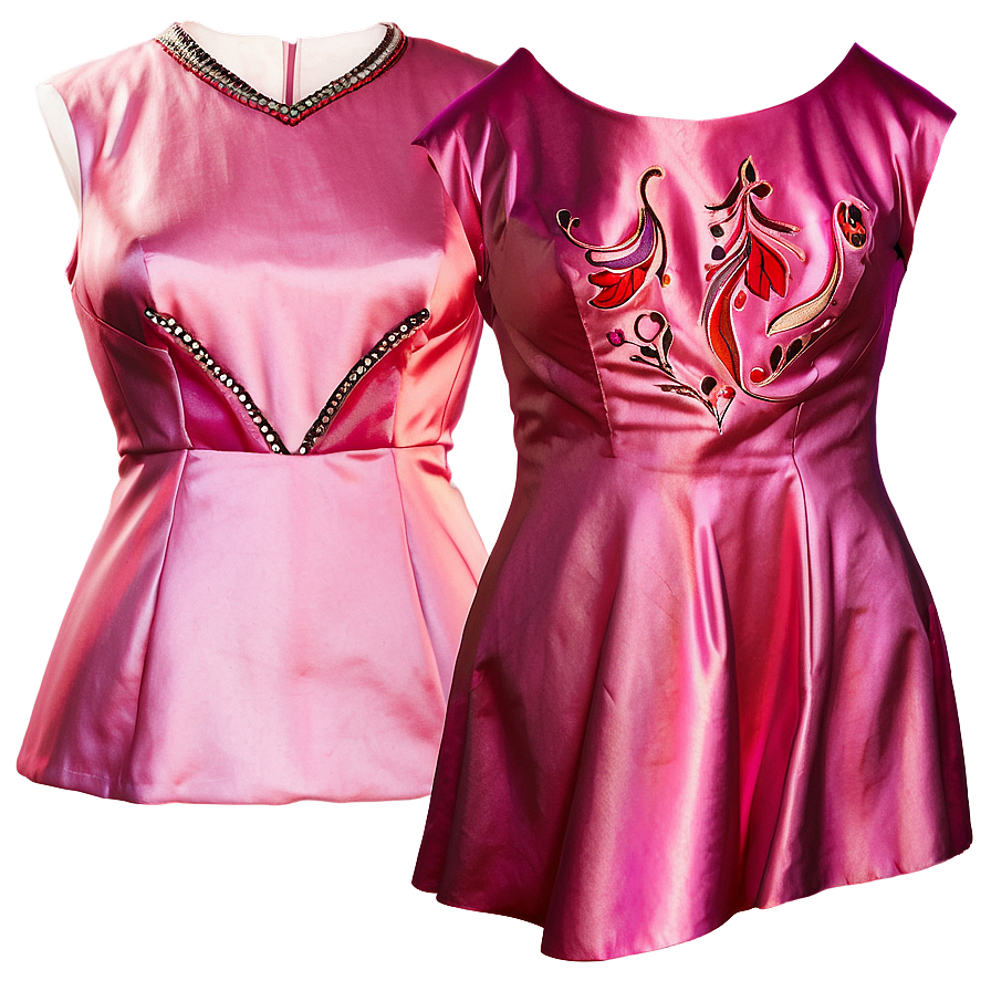 Satin Pink Dress Png 16 PNG Image