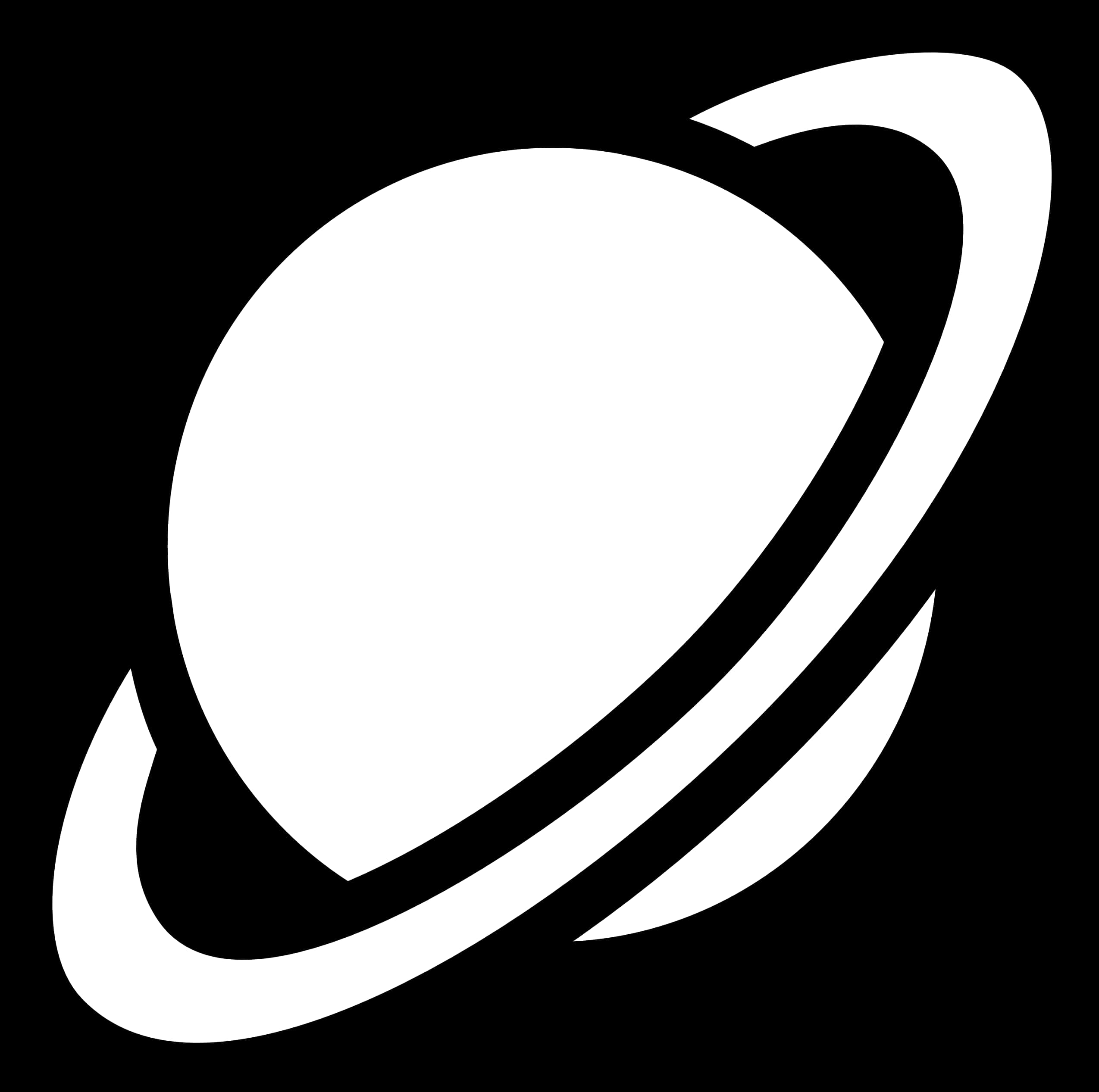 Saturn Icon Blackand White PNG Image