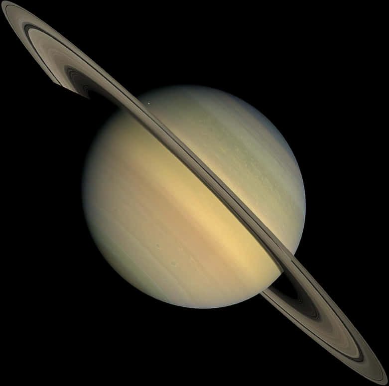 Saturn Ringed Planet Space View PNG Image