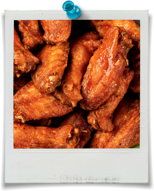 Saucy Chicken Wings Polaroid PNG Image