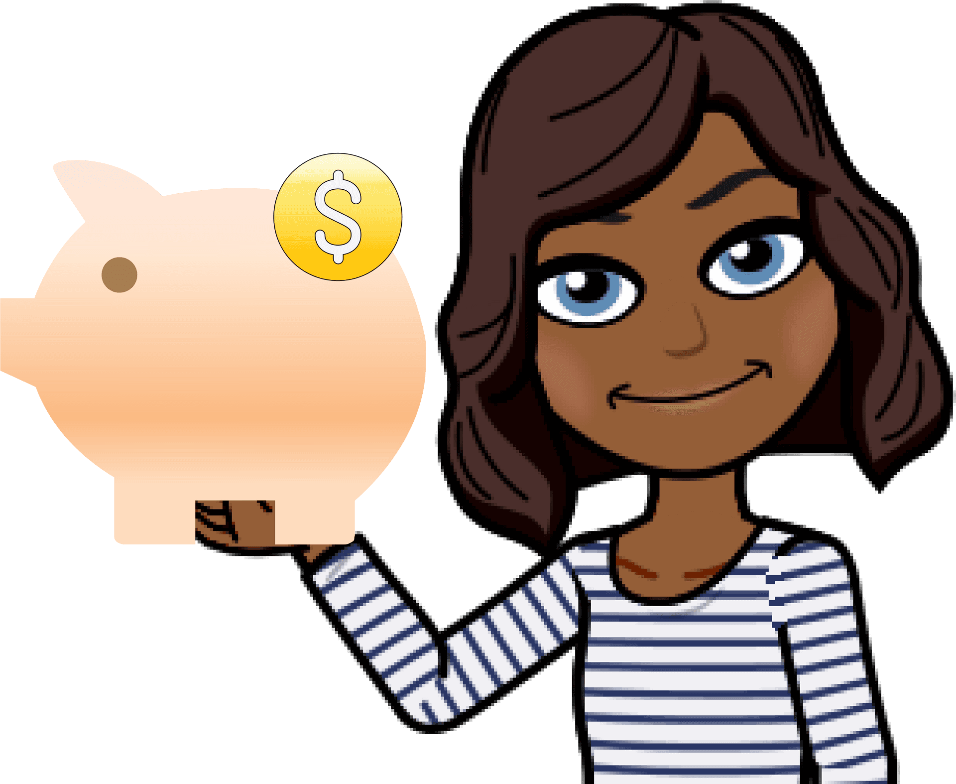 Saving Money Concept Cartoon PNG Image