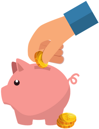 Saving Money Piggy Bank PNG Image