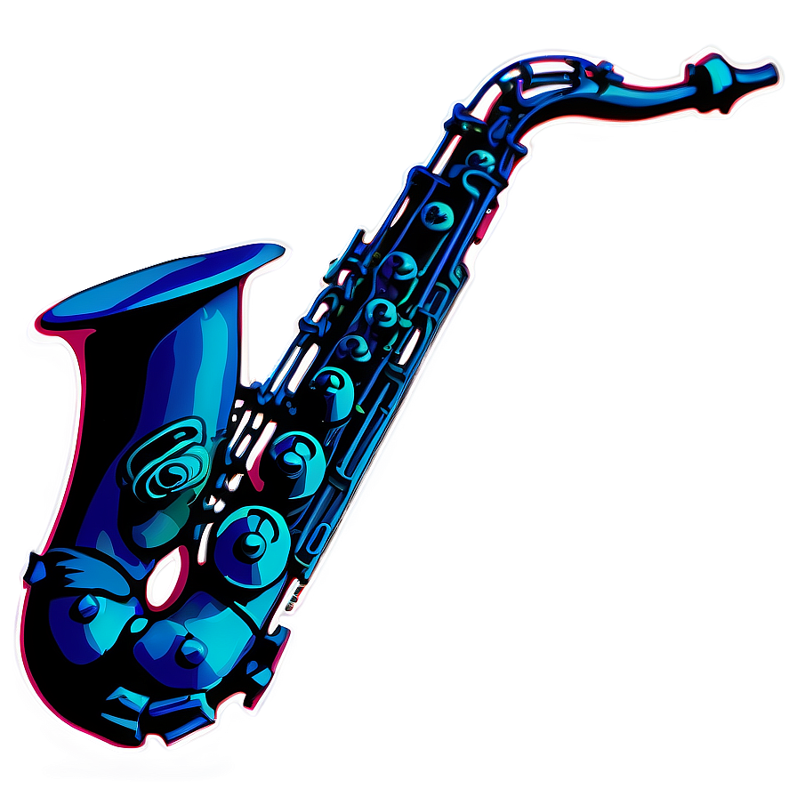 Saxophone In Abstract Colors Png 18 PNG Image