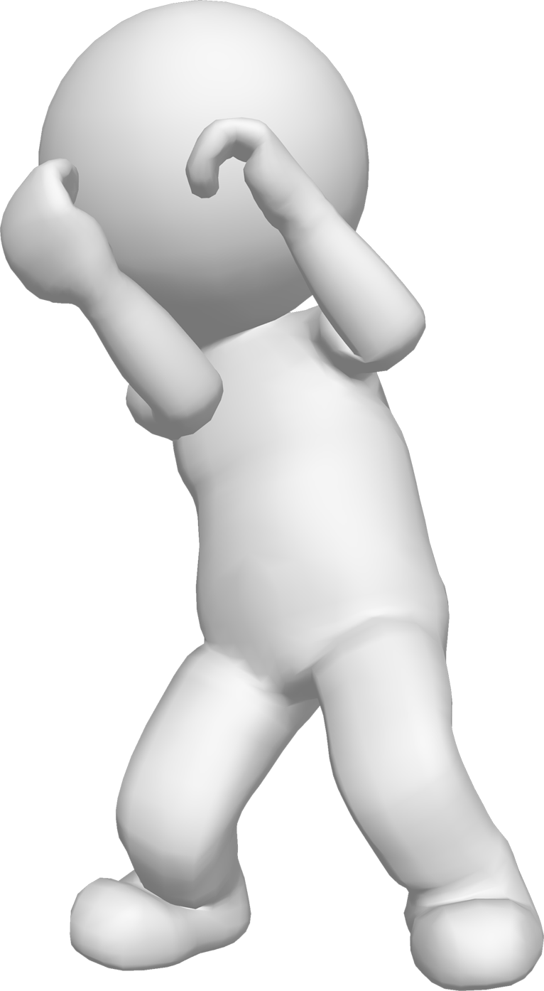 Scared3 D Character Pose PNG Image