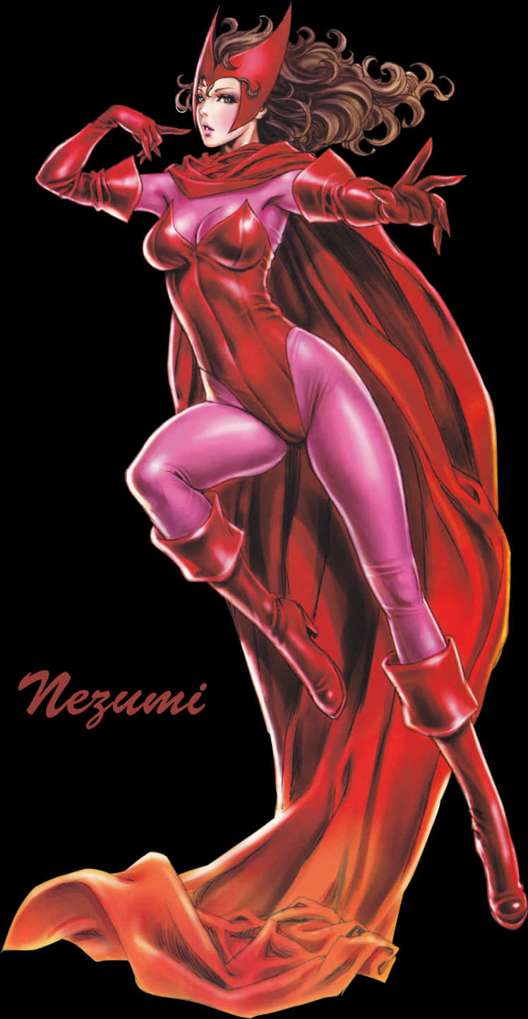 Scarlet Witch Artwork PNG Image