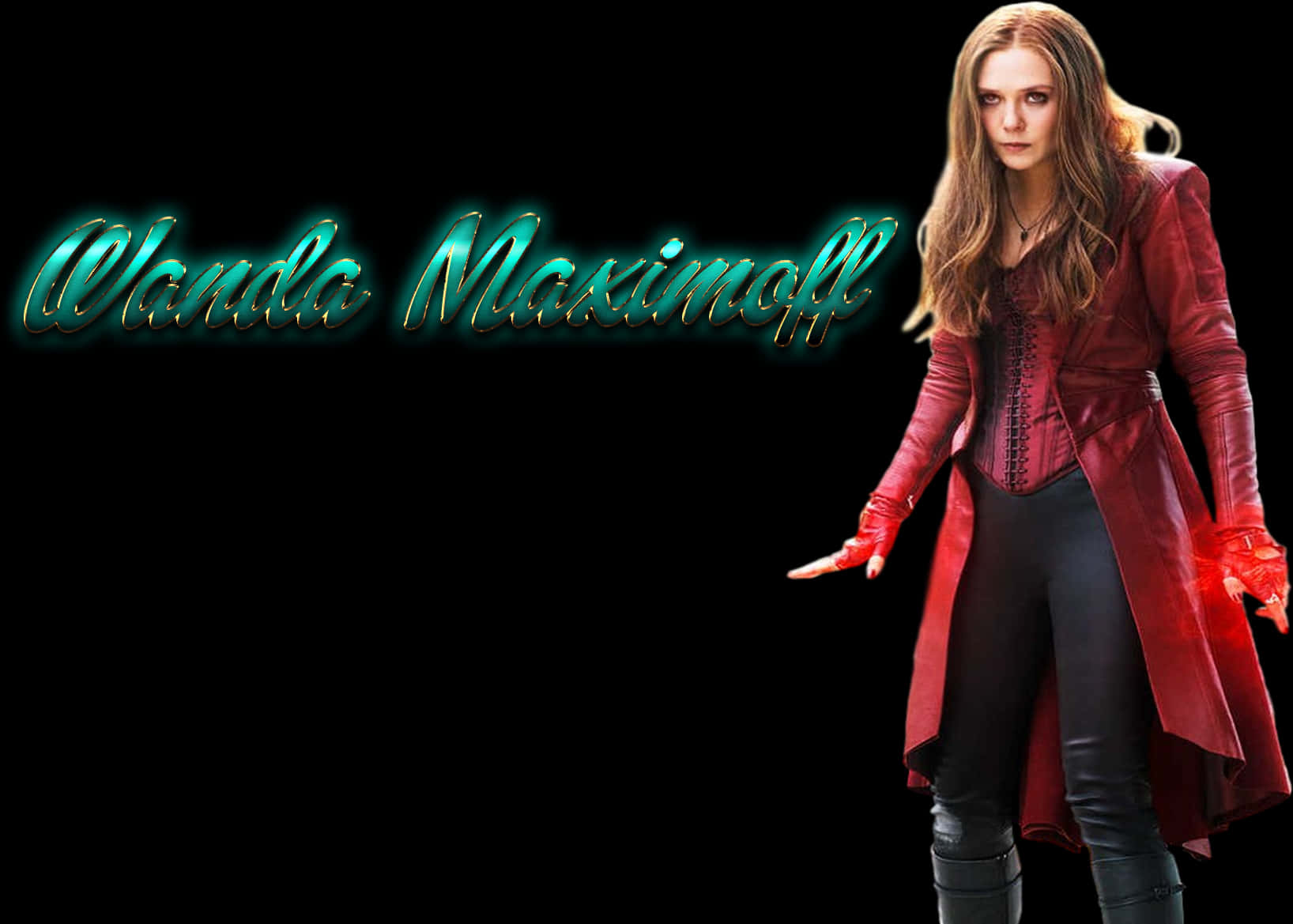 Scarlet Witch Wanda Maximoff Portrait PNG Image