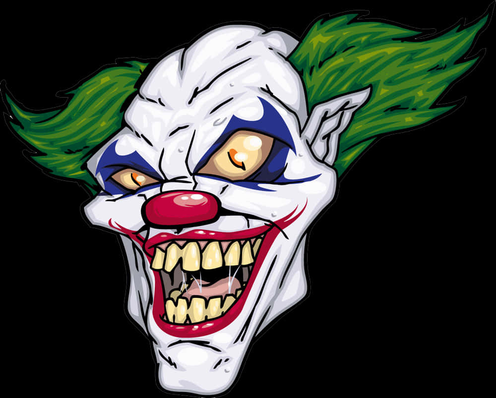 Scary Clown Face Illustration PNG Image