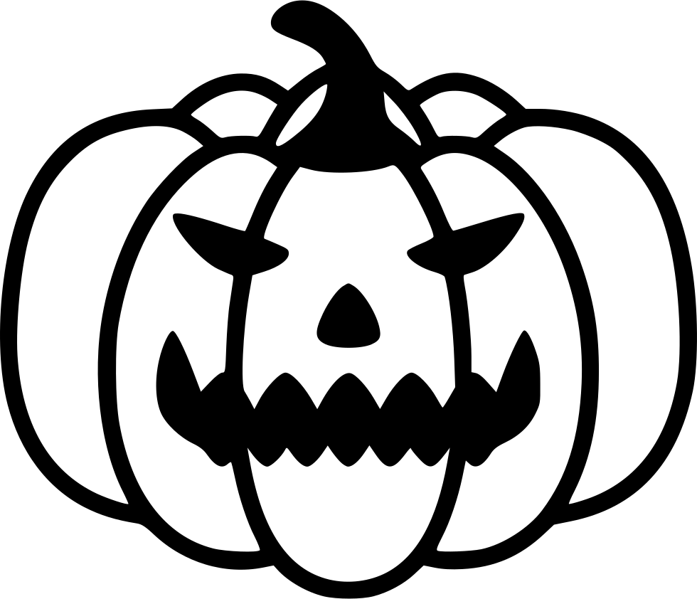 Scary Halloween Pumpkin Outline PNG Image