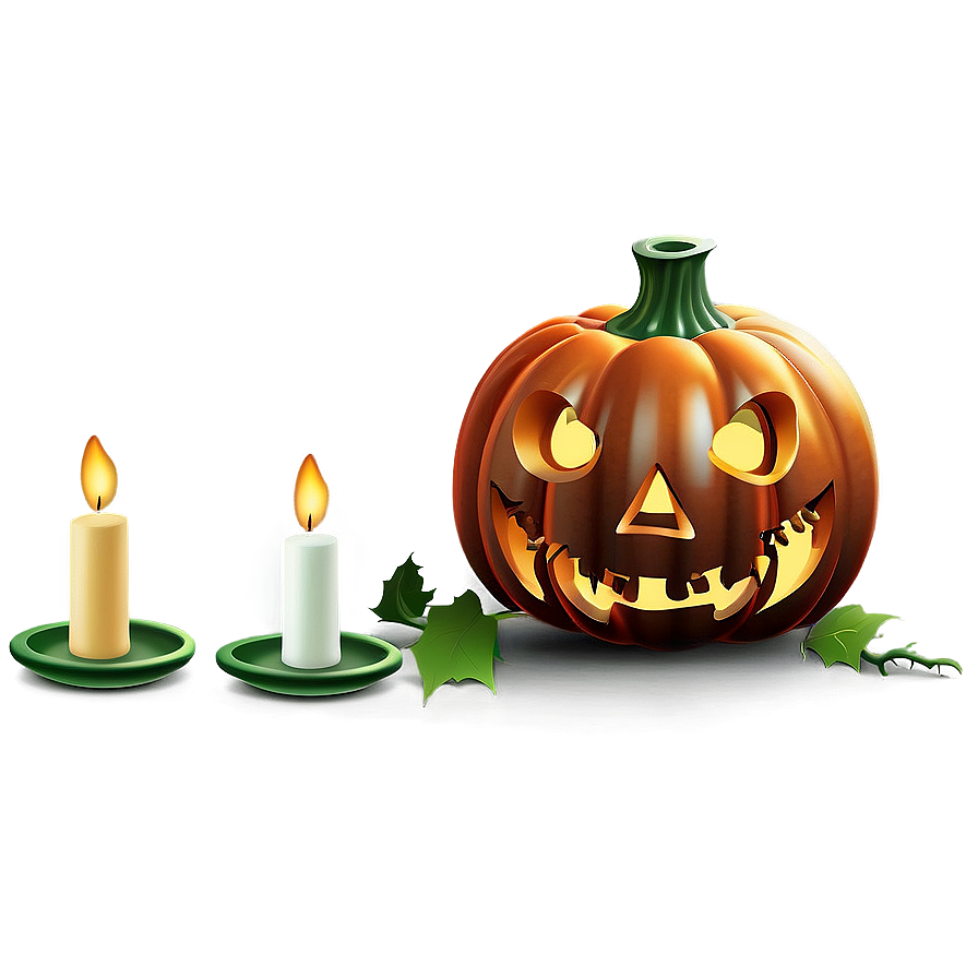 Scary Pumpkin With Candle Png Njl92 PNG Image