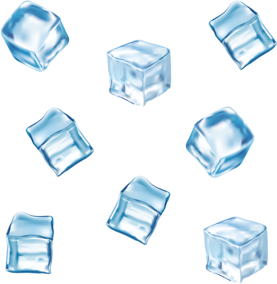 Scattered Ice Cubes Pattern PNG Image