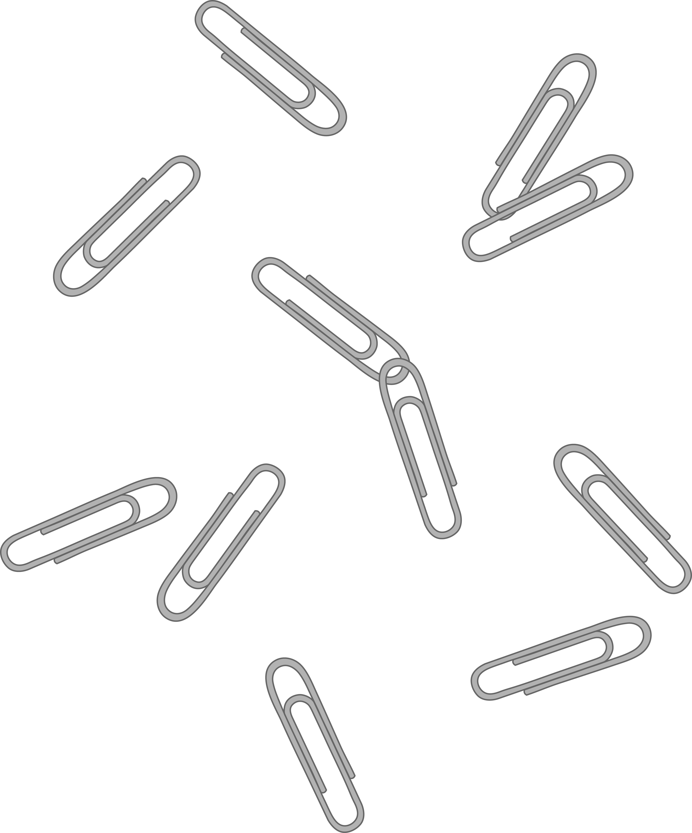 Scattered Paper Clips Pattern PNG Image