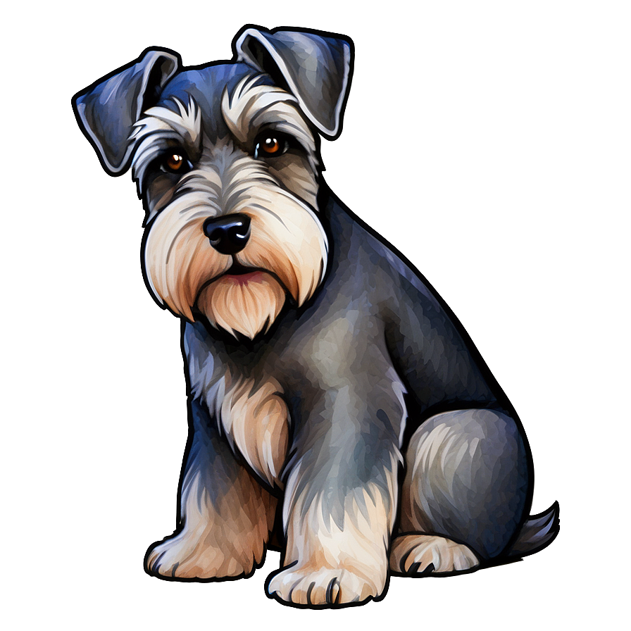 Schnauzer Watercolor Art Png Xlm77 PNG Image