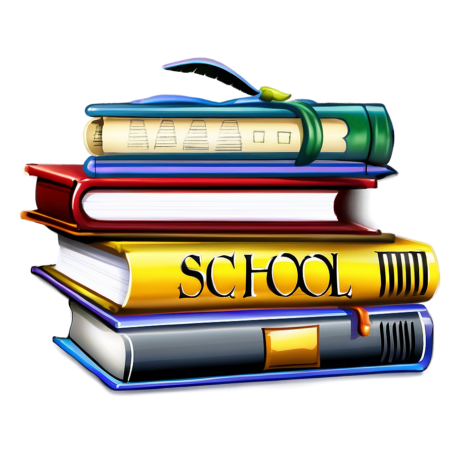 School Books Stack Png 05252024 PNG Image