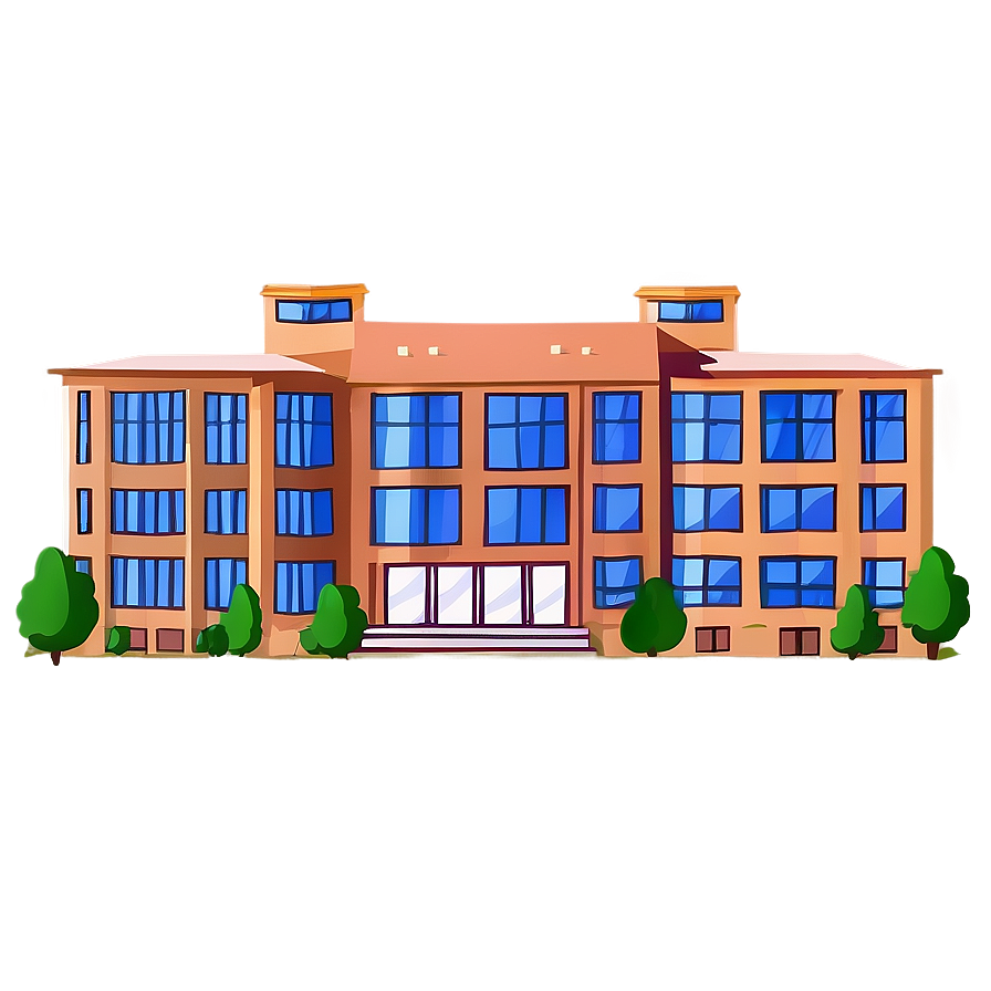 School Building Cartoon Png Yre PNG Image