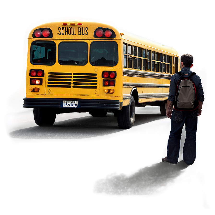 School Bus At Bus Stop Png 20 PNG Image