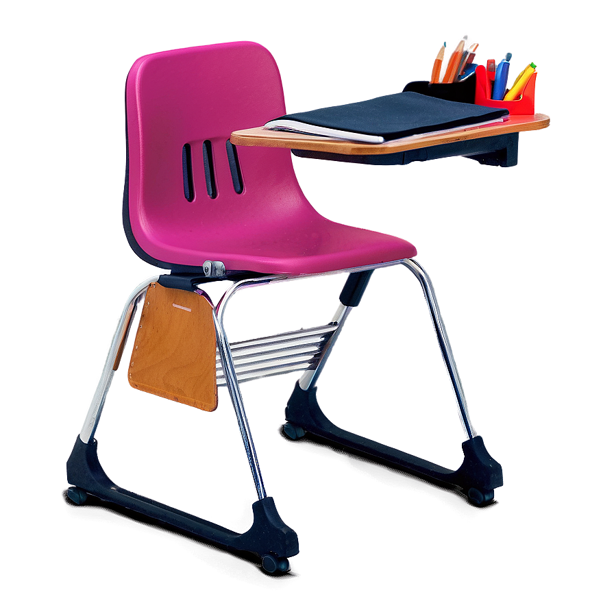 School Chair With Writing Pad Png Fyf34 PNG Image