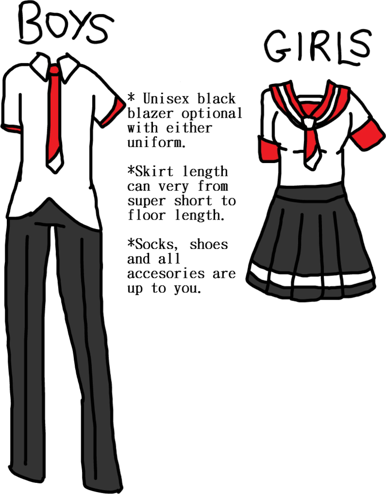 School Uniform Options Illustration PNG Image