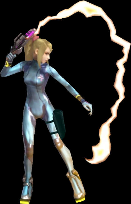 Sci Fi Heroine With Energy Whip PNG Image