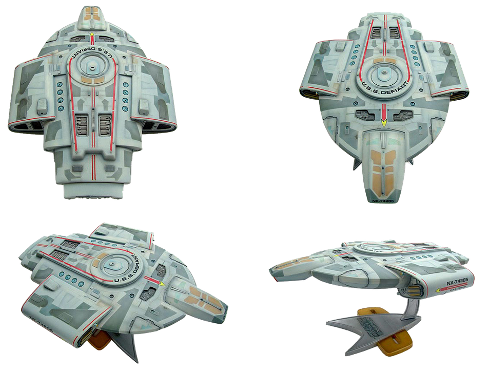 Sci Fi Spaceship Model Views PNG Image