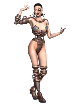 Sci Fi_ Warrior_ Woman_ Pose PNG Image