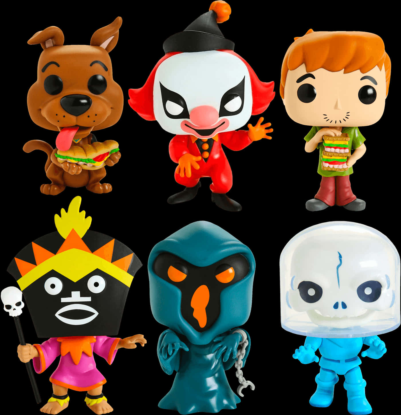 Scooby Doo Character Figurines Collection PNG Image