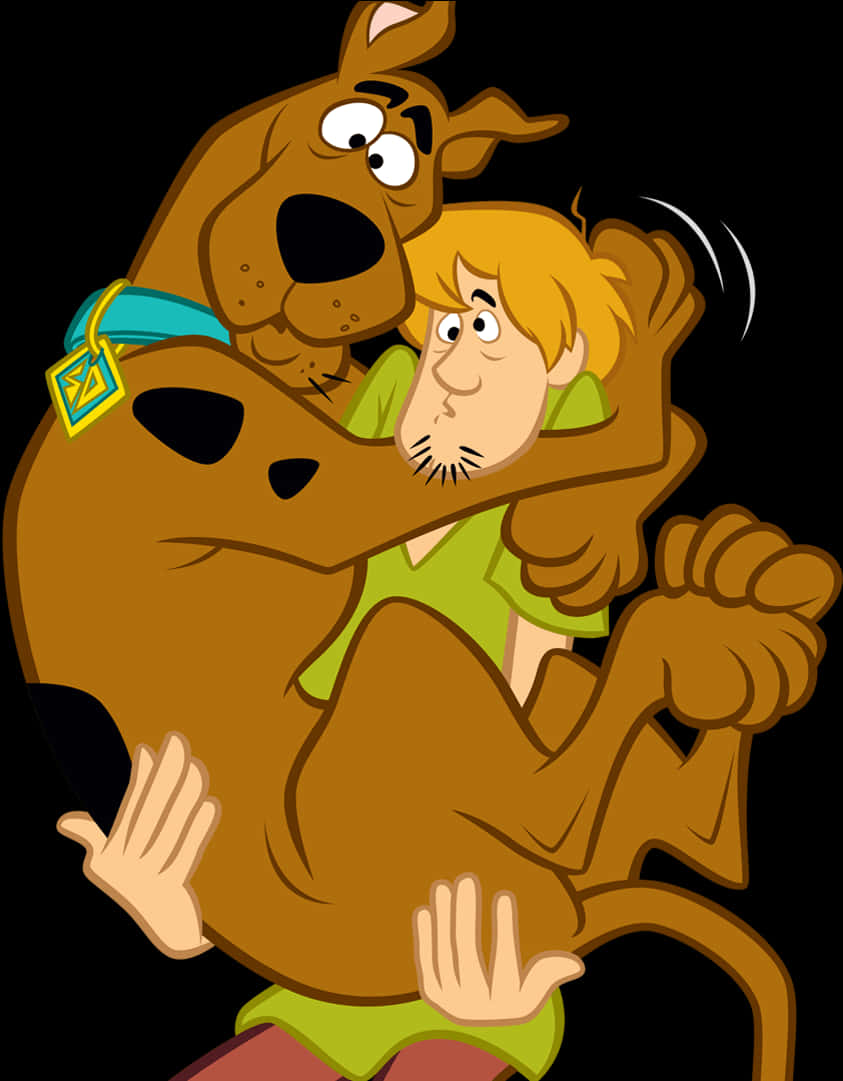 Scooby Doo Hugging Shaggy PNG Image