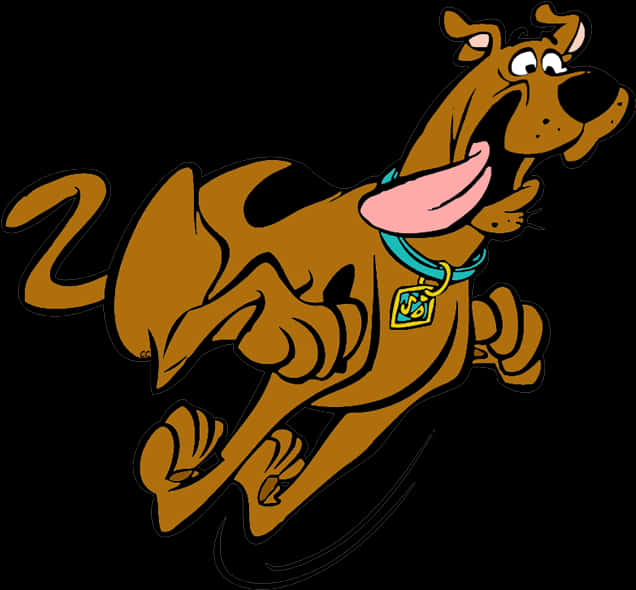 Scooby Doo Running Black Background PNG Image