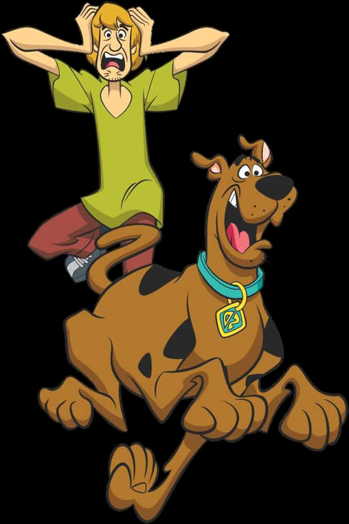 Scooby Dooand Shaggy Frightened PNG Image