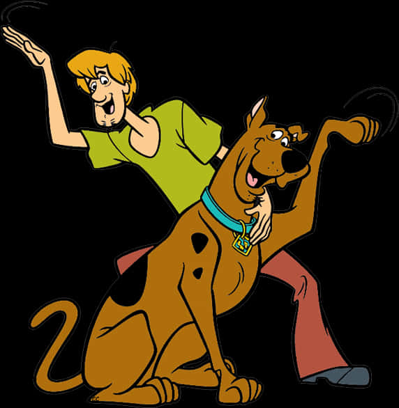 Scooby Dooand Shaggy Frightened PNG Image