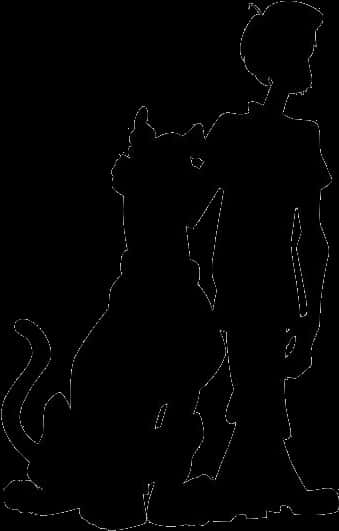 Scooby Dooand Shaggy Silhouette PNG Image