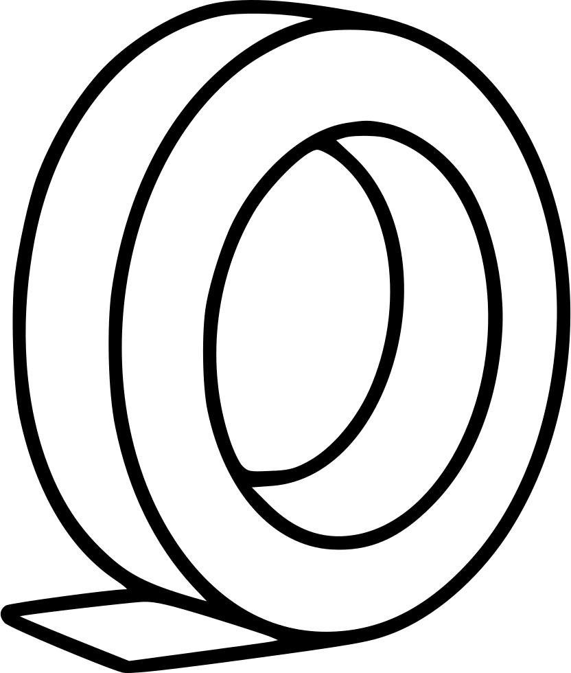 Scotch Tape Roll Line Art PNG Image