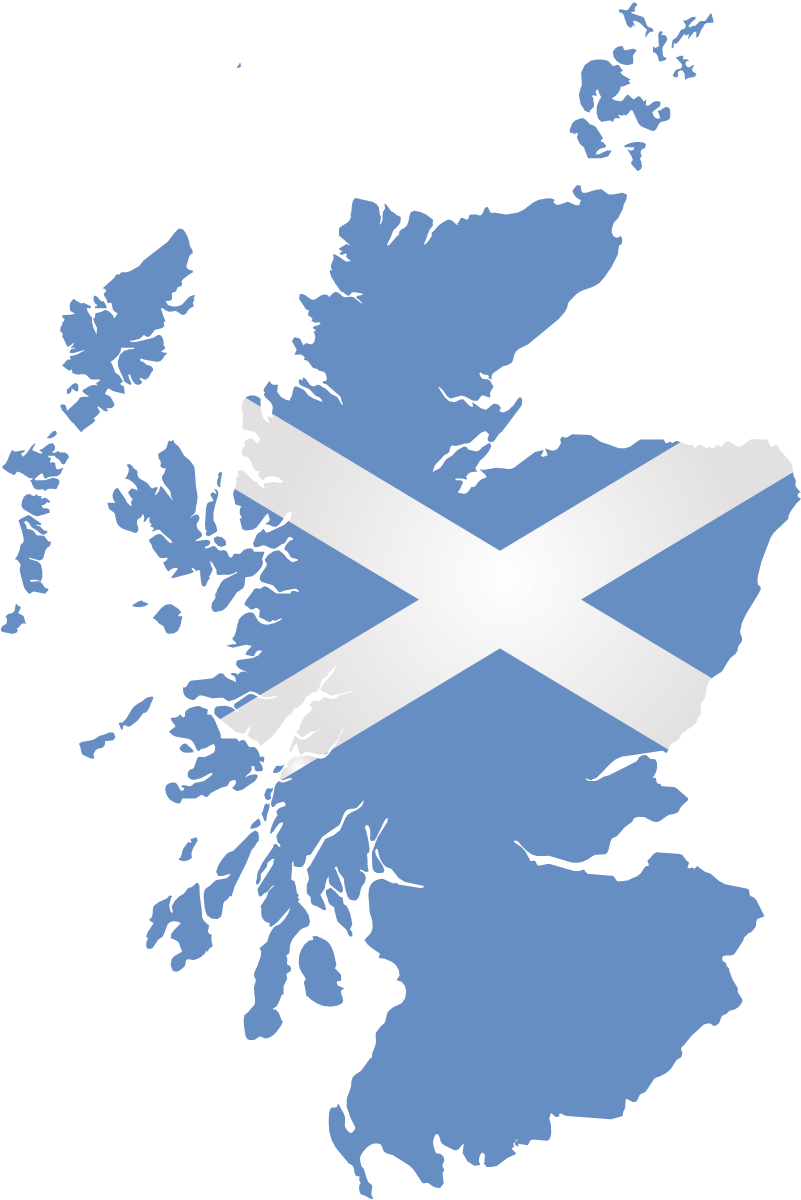 Scotland Flag Map Graphic PNG Image