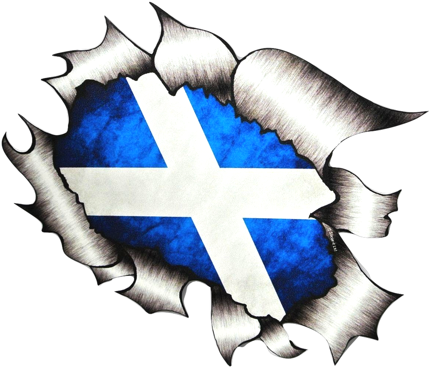 Scottish Flag Torn Effect PNG Image