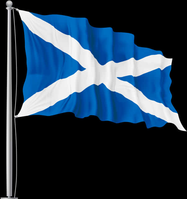 Scottish Flag Waving PNG Image