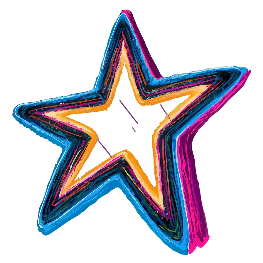 Scribble Star Symbols Png Yaa82 PNG Image