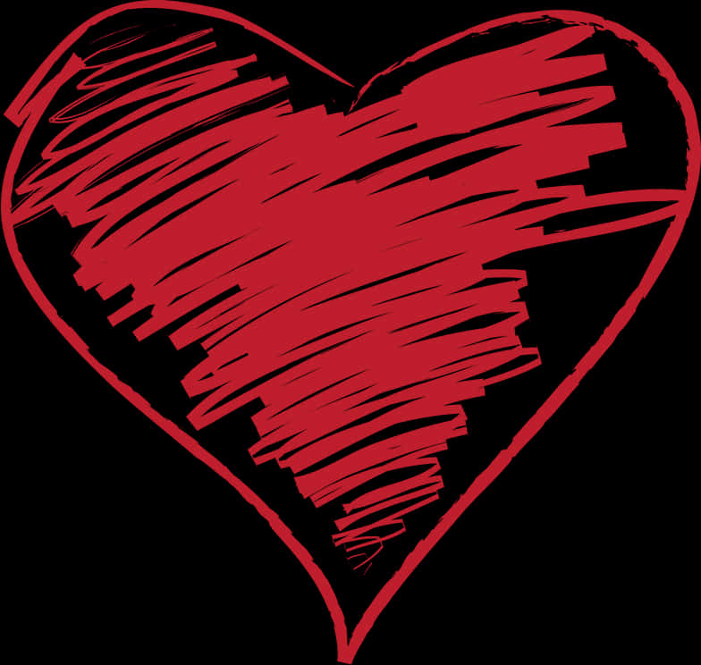 Scribbled Heart Graphic PNG Image