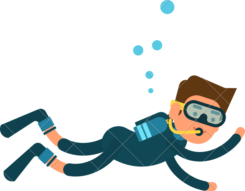 Scuba Diver Underwater Adventure PNG Image