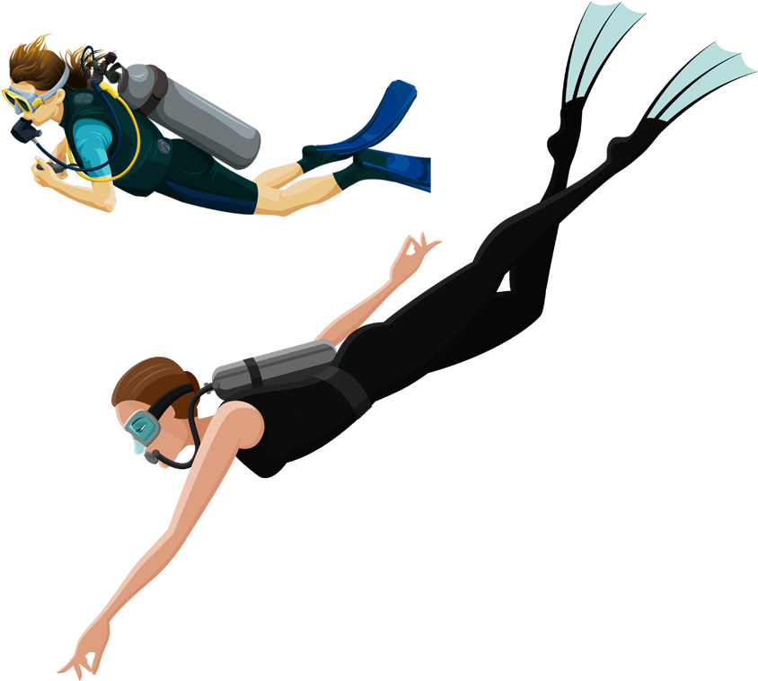 Scuba Divingand Free Diving Illustration PNG Image