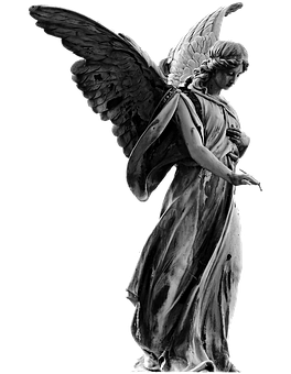 Sculpted Angelin Contemplation PNG Image