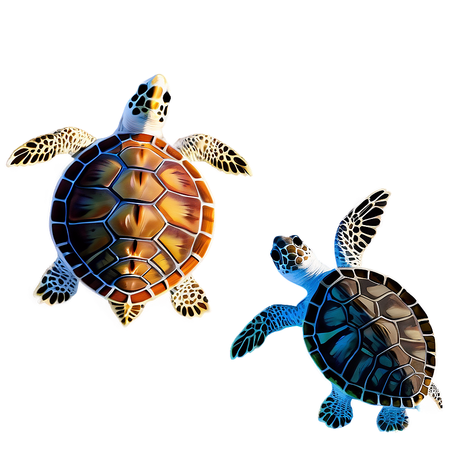 Sea Turtle Family Swimming Together Png Rbt99 PNG Image