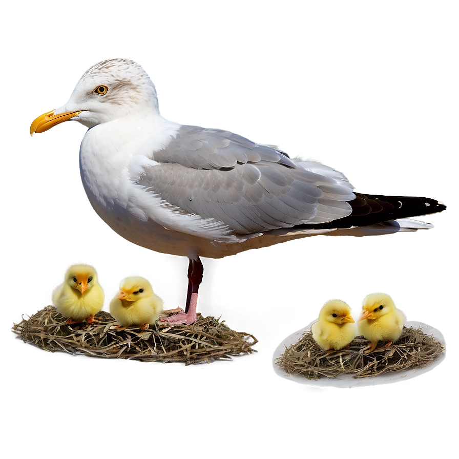 Seagull With Chicks Png Vfq84 PNG Image