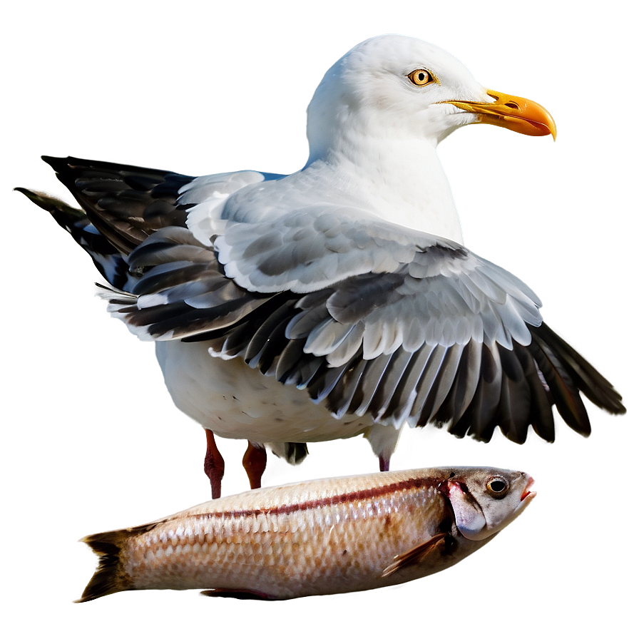 Seagull With Fish Png 52 PNG Image