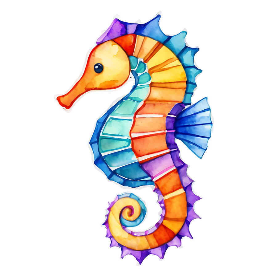 Seahorse Watercolor Png Uha71 PNG Image