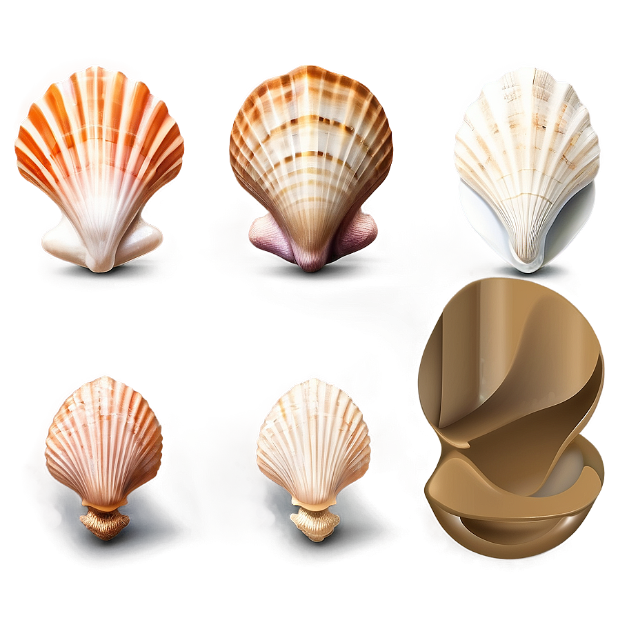 Seashell Set Clipart Png 2 PNG Image