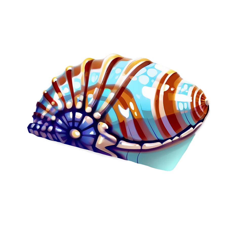 Seashell With Sea Waves Png Qbu56 PNG Image