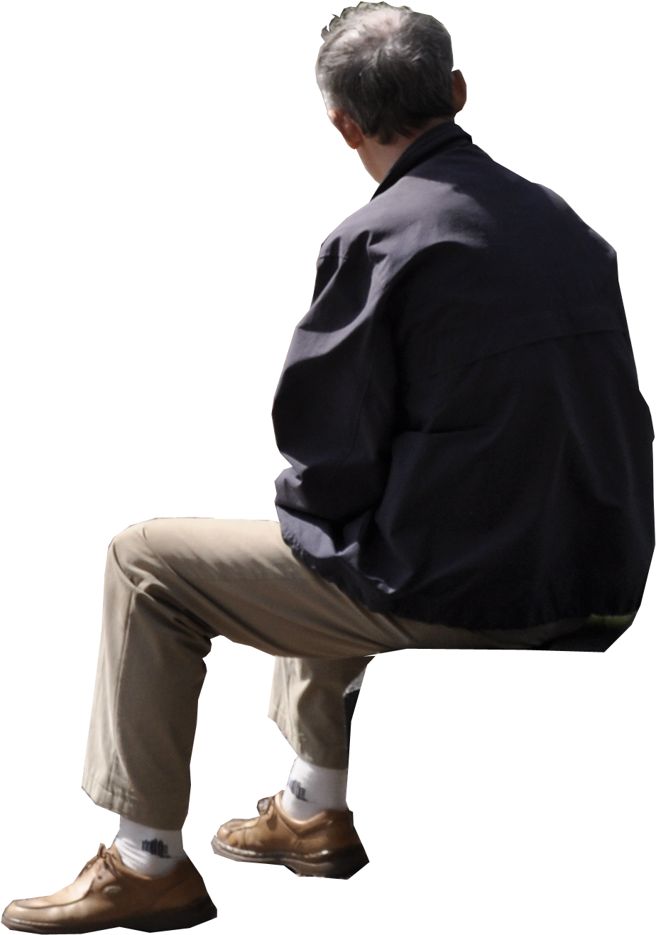 Seated Man In Casual Attire PNG Image