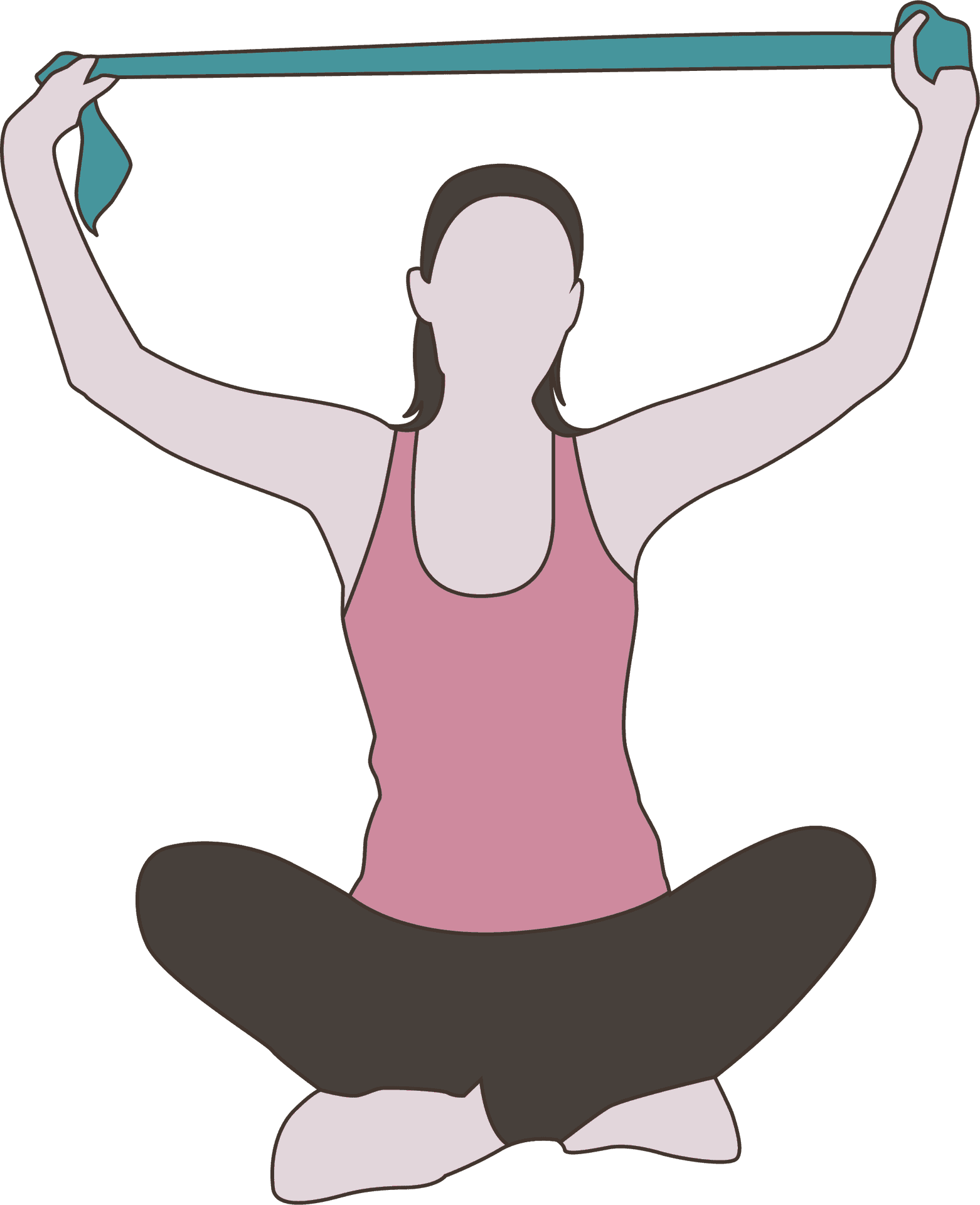 Seated Stretchwith Towel Illustration PNG Image