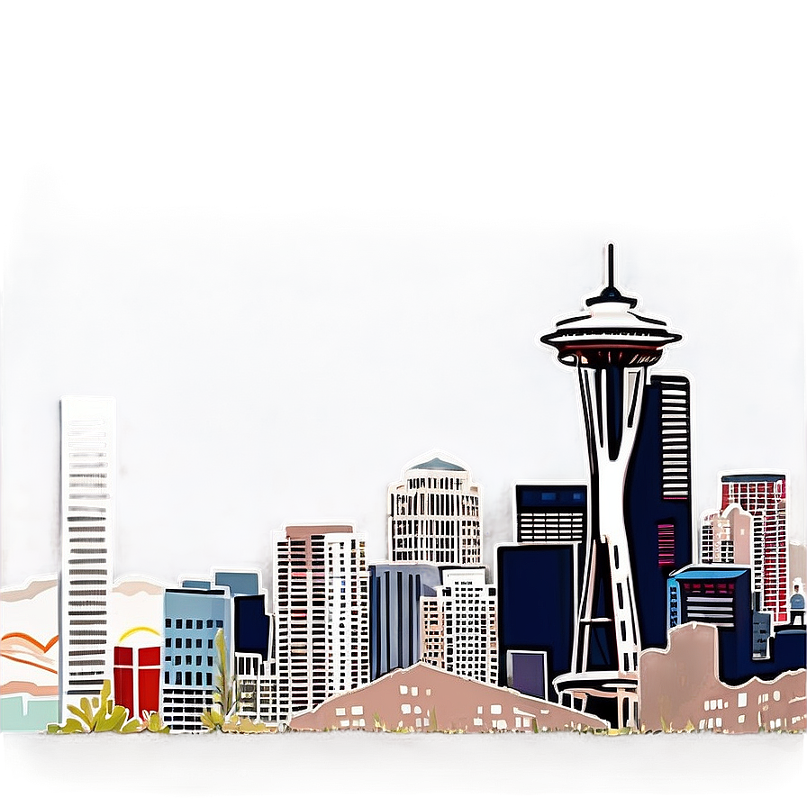 Seattle Skyline On A Clear Day Png Njs PNG Image