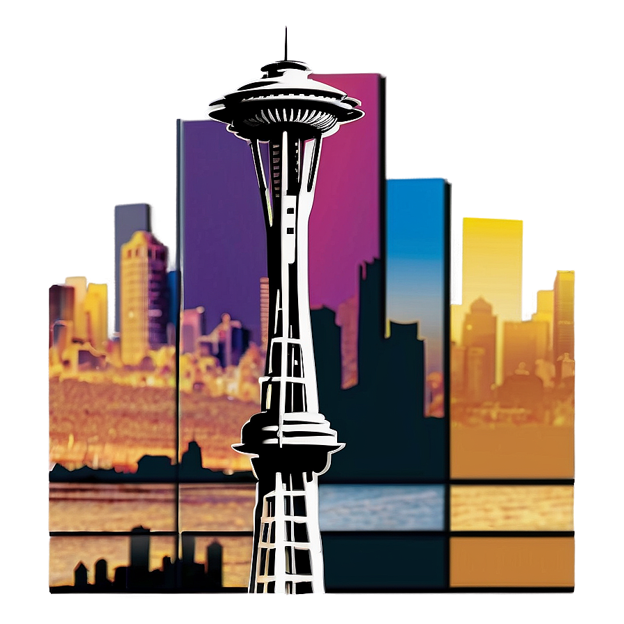 Seattle Skyline Silhouette Png Iin PNG Image